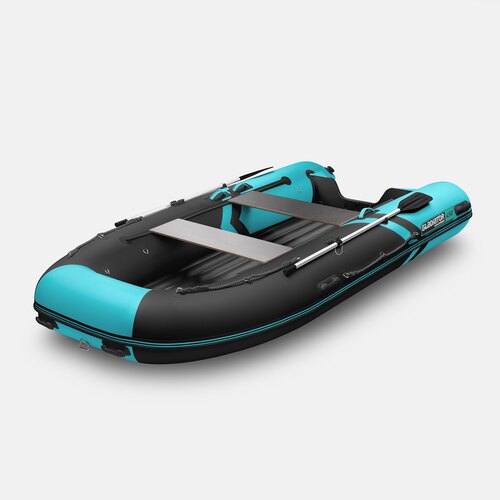 Надувная лодка GLADIATOR E450S черно-бирюзовый